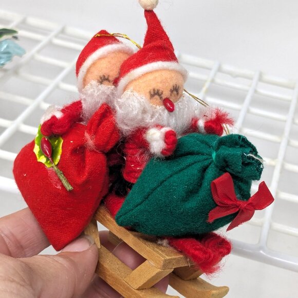 Vintage 50s Christmas Ornaments Japan Spun Cotton Pipe cleaner Felt Putz Lot 9 - Picture 11 of 16